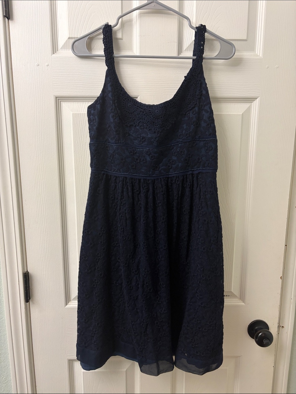 Cynthia Steffe Navy Crochet Lace Tank Mini Dress - Picture 1 of 2